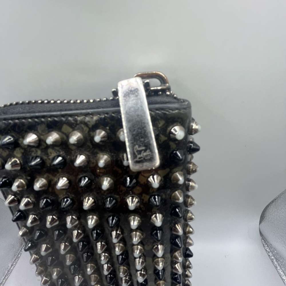 Christian Louboutin panettone studs leather black zip long wallet - Picture 4 of 9